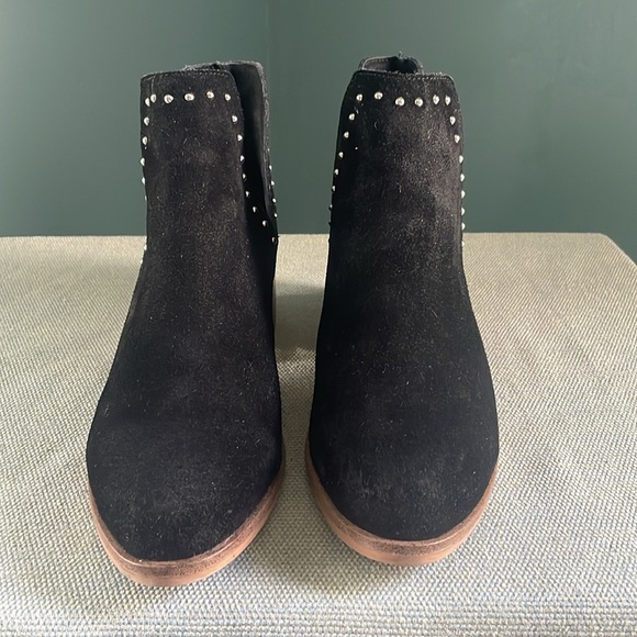 Steve Madden suede Black Ankle Boots silver studs - Picture 9 of 10